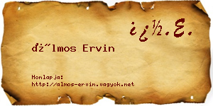 Álmos Ervin névjegykártya