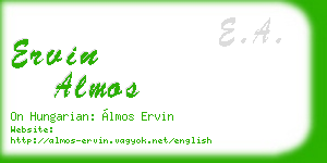 ervin almos business card